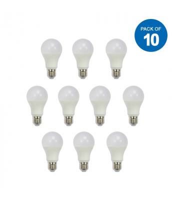 ENER-J LED Bulb- 10W GLS A60 LED Thermoplastic Lamp E27 3000K (PACK OF 10) - Code T521-10
