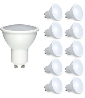 ENER-J LED Lamp- 7W GU10 Plastic Body SMD DIMMABLE LED, 400Lm 3000K (PACK OF 10) - Code T531-10