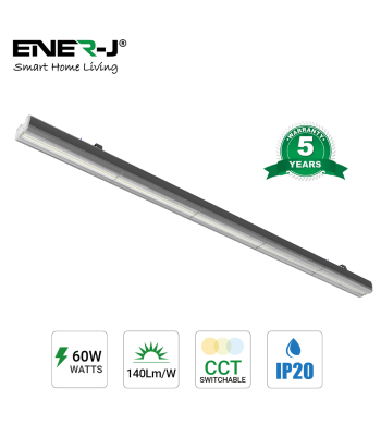ENER-J LED Linkable Trunking Linear Lights (Supermarket lights), 60W 1.5M, 140LM/W CCT selectable - Code T606