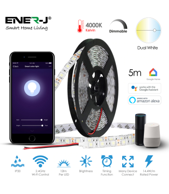 ENER-J 5050-60 LED STRIPS, 5 METER ROLL, IP20, 4000K - Code T661