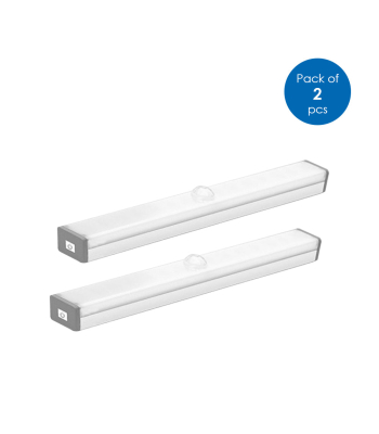 ENER-J Pack of 2 Rechargeable Motion Sensor Cabinet Lights, 10 LED with 2 Switch Modes, USB Charging, for Kitchen Wardrobe Closet - Code T727-2