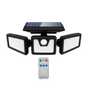 ENER-J  Solar Wall Light with Sensor, 3 heads, 6.5W with Remote - Code T728