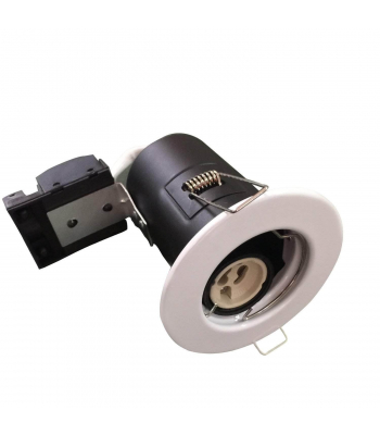 ENER-J Fire Rated Downlight Housing with GU10 holder, White Ring (pack of 5) - Code T759-5