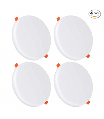 ENER-J 12W Frameless Recessed-Surface Super LED Panel, 105mm, Round, 3000K PACK OF 4 - Code T820-4