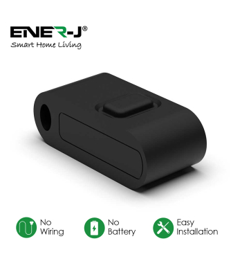 ENER-J Mini FOB Wireless Switch 1 Gang, Black  for ECO RANGE + 500W RF Receiver - Code WS1066+WS1055X
