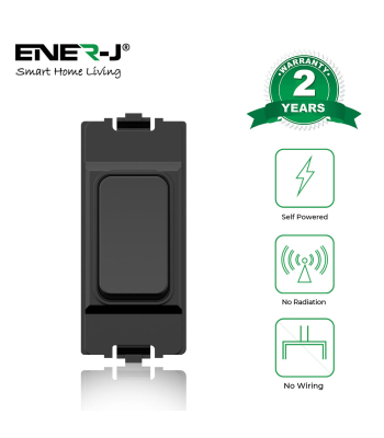 ENER-J 1 Gang Grid Switch - MK Logic Style Black - Code WS1070B