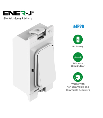 ENER-J 1 Gang Grid Switch - HAGER Style White - Code WS1082
