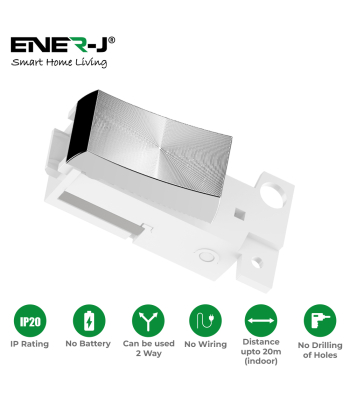 ENER-J CLICK SCOLMORE type grid Switch,Satin Chrome - Code WS1084