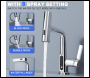 ENER-J Modern Single Hole Basin Faucet with Waterfall, Pull Out Sprayer and LED Temperature Display, Chrome Silver - Code BW2001