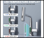 ENER-J Modern Single Hole Basin Faucet with Waterfall, Pull Out Sprayer and LED Temperature Display, Chrome Silver - Code BW2001