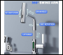 ENER-J Modern Single Hole Basin Faucet with Waterfall, Pull Out Sprayer and LED Temperature Display, Chrome Silver - Code BW2001
