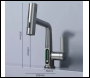 ENER-J Modern Single Hole Basin Faucet with Waterfall, Pull Out Sprayer and LED Temperature Display, Black - Code BW2002