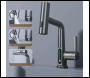 ENER-J Modern Single Hole Basin Faucet with Waterfall, Pull Out Sprayer and LED Temperature Display, Black - Code BW2002