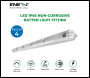 ENER-J Non Corrosive Waterproof Fitting, 1.2m 40W, 120 lumens per Watt, 6000K (Pack of 4) - Code E180-4
