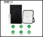 ENER-J 150W LED Floodlights with Solar Panels, 15W Solar Panel, 15AH Battery, 1800 lumens - Code E194X