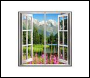 ENER-J 120x60 Landscape Window Panel set (2 pcs), 2 x 60W, With Wall mounting kit, Cloud covered mountains - Code E824