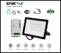 ENER-J 50W LED Floodlight Pre Wired with 500W RF + WiFi Receiver + 1 Gang Wireless Kinetic Switch (White Body) - Code EWS1069+WS1050X