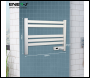 ENER-J Infrared Heating Towel Rail LED Screen with BS plug 1.2 m for Bathroom IP24 White - Code IH1045