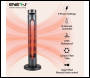 ENER-J Portable Infrared Heater 8 Heat Settings, Gren and Red colour Knob, IP65 - Code IH1047