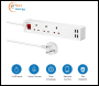 ENER-J Smart Power Extension Lead, 3 AC Outlets & 4 DC USB Port Compatible With Alexa & Google Assistant, App Remote Separate or Group Control Your Appliance - Code MYS1001
