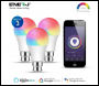 ENER-J Smart WiFi GLS LED Lamp B22, 9W, RGB+W+WW, Dimmable (Pack of 3) - Code SHA5262-3