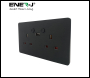 ENER-J Smart WiFi 13A WiFi Twin Wall Sockets with 1 USB Ports (Black) - Code SHA5282X