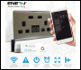 ENER-J Smart Wi-Fi 13A Wi-Fi Twin Wall Sockets with 1 USB Ports (Silver) - Code SHA5283