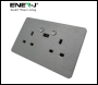 ENER-J Smart WiFi 13A WiFi Twin Wall Sockets with 1 USB Ports (Silver) - Code SHA5283X