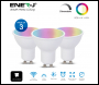 ENER-J Smart WiFi GU10 LED Lamp 5W, RGB+W+WW, Dimmable (Pack of 3) - Code SHA5286-3