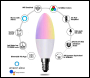 ENER-J Smart WiFi E14 LED Candle Bulb 4.5W, RGB+W+WW, Dimmable - Code SHA5287