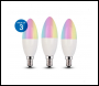 ENER-J Smart WiFi E14 LED Candle Bulb 4.5W, RGB+W+WW, Dimmable (Pack of 3) - Code SHA5287-3