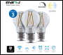 ENER-J 8.5W Smart WiFi Filament Bulb E27 CCT Changeable & Dimmable for Livingroom, Bedroom Lighting (Pack of 3) - Code SHA5298-3
