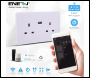 ENER-J Smart WiFi 13A WiFi Twin Wall Sockets with single USB. Push button - Code SHA5302