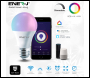 ENER-J Smart WiFi GLS LED Lamp E27, 9W, RGB+W+WW, Dimmable (Pack of 3) - Code SHA5308-3