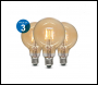 ENER-J Smart WiFi CCT Changing & Dimmable Amber Glass G95 LED Globe Lamp E27 8.5W (Pack of 3) - Code SHA5309-3