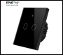 ENER-J Wifi Smart 2 Gang Touch Switch, No Neutral Needed, Black Body - Code SHA5337