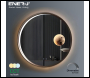 ENER-J Round Aluminum LED Mirror with Moon Design - 70cm Diameter, Dimmable & CCT Adjustable Lighting - Code SHA5401