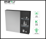 ENER-J Black Aluminum LED Mirror Cabinet - Sleek Rectangular Design, 75x68 cm - Code SHA5402