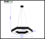 ENER-J Hollow Hexagon Pendant Lights D600*100*60mm 25W 6500K 45lm/W Black Body - Code T170