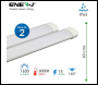 ENER-J Pack of 2 18W LED Triproof Batten Tube Lights, 60cms, 4000K, IP65 Waterproof, No UV and IR Radiation, Super Bright Tube Light for Kitchen, Living Room, Bathroom, Office, etc. - Code T193-2