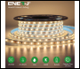 ENER-J 20 Meter Solar LED Strips with Silicon cover, IP65, 6V 12W Solar Panel with 12Ah battery, Remote Included. 3000K - Code T477