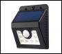 ENER-J SOLAR WALL LIGHT WITH PIR, 8PCS 2835 LED, 1.6W 200 LUMENS, BLACK HOUSING, IP65, 6000K (Pack of 2) - Code T701-2