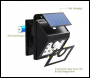 ENER-J SOLAR WALL LIGHT WITH PIR, 8PCS 2835 LED, 1.6W 200 LUMENS, BLACK HOUSING, IP65, 6000K (Pack of 2) - Code T701-2