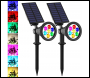 ENER-J 7W Solar Spike Garden Light, 1800 mAh battery, 5.5V 1.5W Solar Panel, IP44, RGB (Pack of 2) - Code T731-2