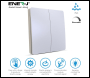 ENER-J 2 Gang Wireless Kinetic Switch (white body) + 2*500W RF Receiver - Code WS1025+WS1016(2)