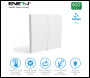 ENER-J 2 Gang Wireless Kinetic Switch, White + 2*500W RF+WIFI Receiver - Code WS1051X+WS1057X(2)