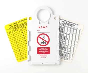 Scafftag MEWP  ETI550A (Mobile Elevated Working Platform) Tag - 10 Holders, 10 Inserts