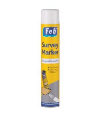 Feb Survey Marker Spray Applied Marking Paint White - Box of 12