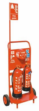 Constructor Double Point Fire Extinguisher Trolley  c/w Fire Extinguishers