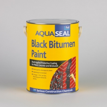AQUASEAL BITUMEN PAINT - Brush Applied Protective Coating For Metal, Concrete And Brickwork - Black - 5LTR (per 4)